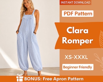 Clara Romper Schnittmuster | Anfängerfreundlicher Jumpsuit PDF (XS-XXXL)
