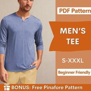 Sewing Pattern for Men PDF | Instant Download | Tee Sewing Pattern Men | TShirt Pattern for Men | Men Shirt Sewing Pattern | S-XXXL
