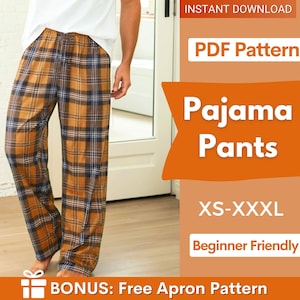 Men Pajama Pants Pattern, Pajama Pattern, PJ Pants pattern,  Lounge Pants Sewing Pattern PDF, Sewing Pattern for Men, Men Sewing Patterns