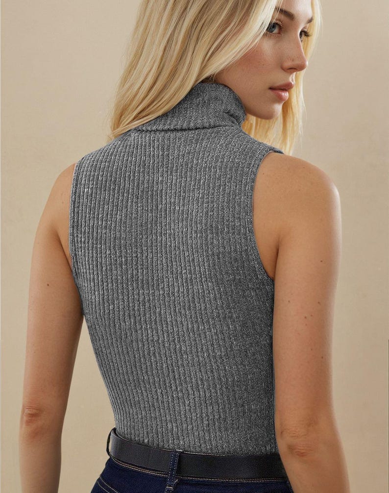 Tank Top Sewing Pattern | Mock Neck Top Pattern | Women Sewing Pattern Top | Turtleneck Top Pattern | Women Patterns | Fitted Top Pattern image 2