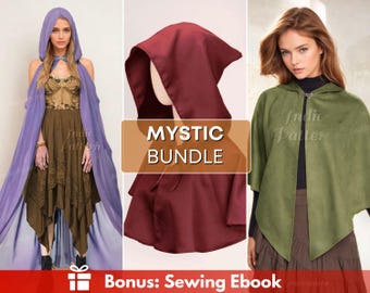 Cape Sewing Pattern, Cloak Pattern, Mystic Cloak Pattern, Costume Patterns, Renaissance Fair Pattern, Medieval Dress Cape, Cosplay Costume