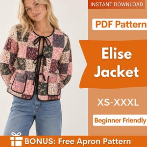 Elise Jacket Sewing Pattern | Coat Pattern | Sewing Patterns |  Women Sewing Pattern Jacket Coat | Beginner Jacket, Quilted Jacket