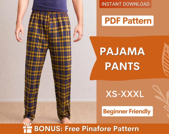 Men Pajama Pants Pattern Pajama Pattern PJ Pants Pattern Lounge Pants Sewing Pattern PDF Sewing Pattern for Men Men Sewing Patterns Etsy UK