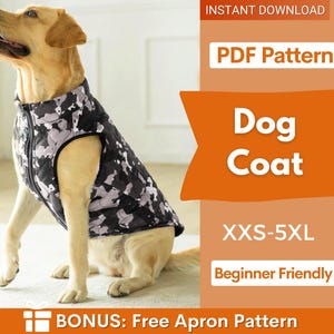 Patrón de chaqueta para perro, patrón de costura de chaleco para perro, patrón de abrigo para perro, patrón de costura para perro, patrón para perro, patrón para mascota, patrón para perro, patrón para perro, chaleco, chaqueta, abrigo