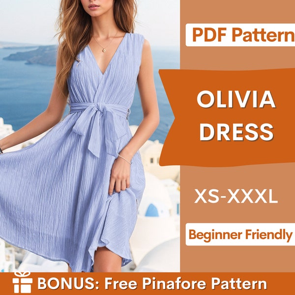 Dress Sewing Pattern | Womens Dress Pattern | Summer Dress Pattern | Sleeveless Dress | Prom Dress | Sewing Pattern Women Dress PDF