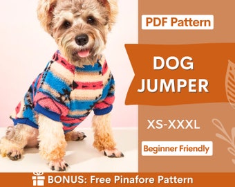 Dog Jumper Pattern, Dog Pattern, Dog Sewing Pattern, Dog Sweater Sewing Pattern, Pattern for dog, Dog Jacket Pattern, Dog Tank Top Pattern