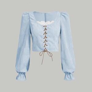 Milkmaid Blouse Pattern | XS - XXL | Medieval Pattern | Women Blouse Pattern | Long Sleeve Top Pattern | Sewing pattern PDF | Lace Top image 3