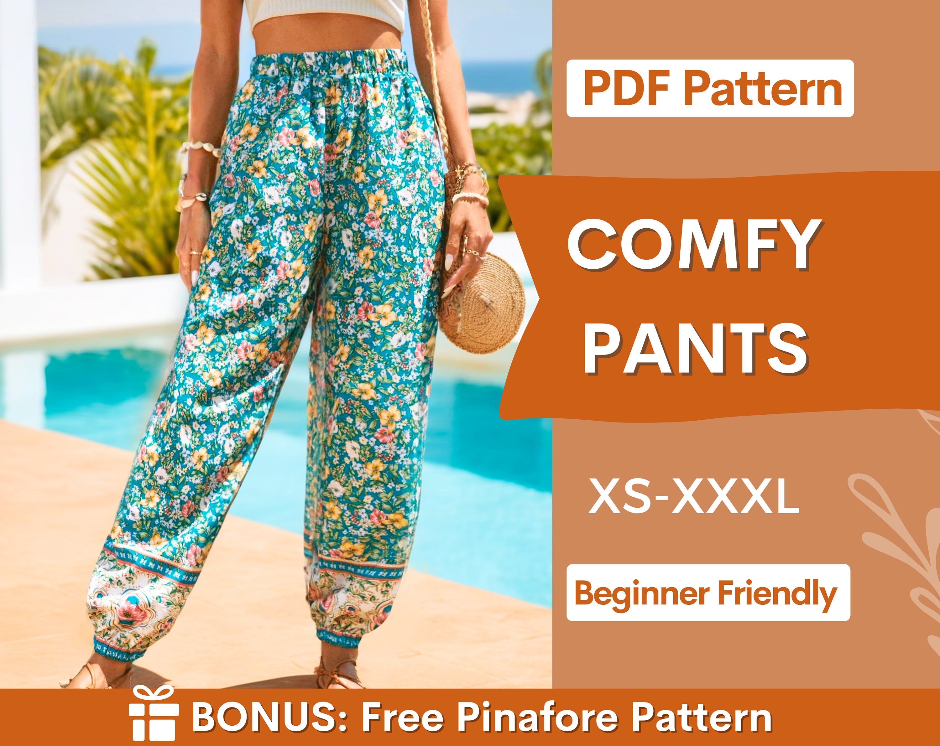 Pants Pattern XS-XXXL Harem Pants Pattern Comfy Pants Sewing Pattern Summer  Pants Pattern Beginner Sewing Pattern, Women Pattern 