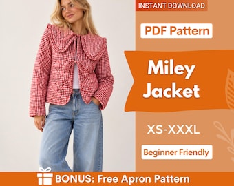 Patroon voor Millie-jasje voor dames | Jaspatroon | Naaipatronen | Naaipatroon voor damesjas | Jas voor beginners, gewatteerd jasje