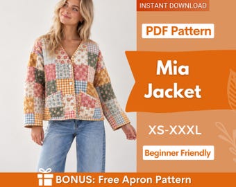 Naaipatroon jas voor dames | Jaspatroon | Naaipatronen | Patroon gewatteerd jasje | Jasjas met patroon | Beginnersjack