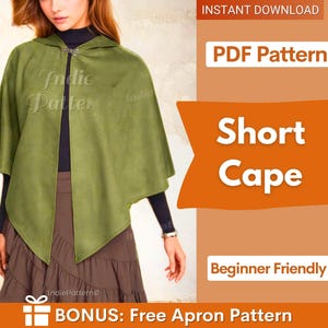 Cloak Pattern, Cloak with Hoodie Sewing Pattern, Cape Sewing Pattern, Fair Pattern, Medieval Dress Pattern, Cosplay Costume Cloak Pattern