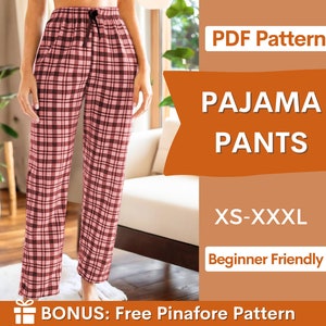 Pajama Pants pattern, Pajama Pattern, PJ Pants pattern, Pyjama Pattern, Lounge Pants Sewing Pattern PDF, Sewing Pattern for Women