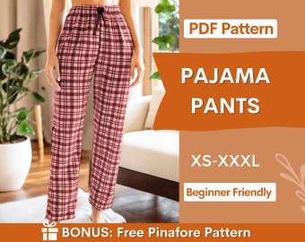 Pajama Pants pattern, Pajama Pattern, PJ Pants pattern, Pyjama Pattern, Lounge Pants Sewing Pattern PDF, Sewing Pattern for Women