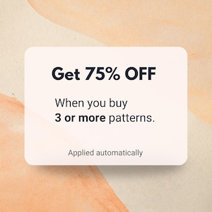 a white card with the text get 75 % off when you buy 3 or more