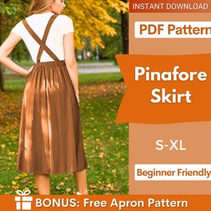 Pinafore Skirt Sewing Pattern for Women PDF | S-XL | Skirt Pattern | Suspender skirt pdf pattern, pinafore pattern, Easy sewing pattern