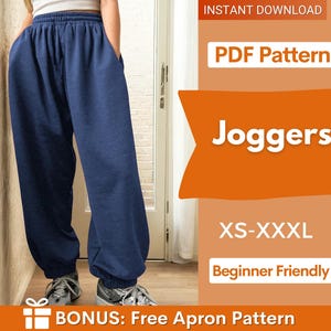 Easy Joggers Schnittmuster, Joggers Schnittmuster für Frauen, Schnittmuster Frauen, Anfänger Jogger Schnittmuster, Jogginghose Schnittmuster, Jogger Schnittmuster