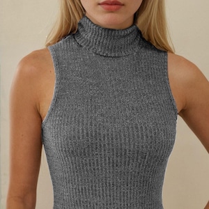 Tank Top Sewing Pattern | Mock Neck Top Pattern | Women Sewing Pattern Top | Turtleneck Top Pattern | Women Patterns | Fitted Top Pattern image 3