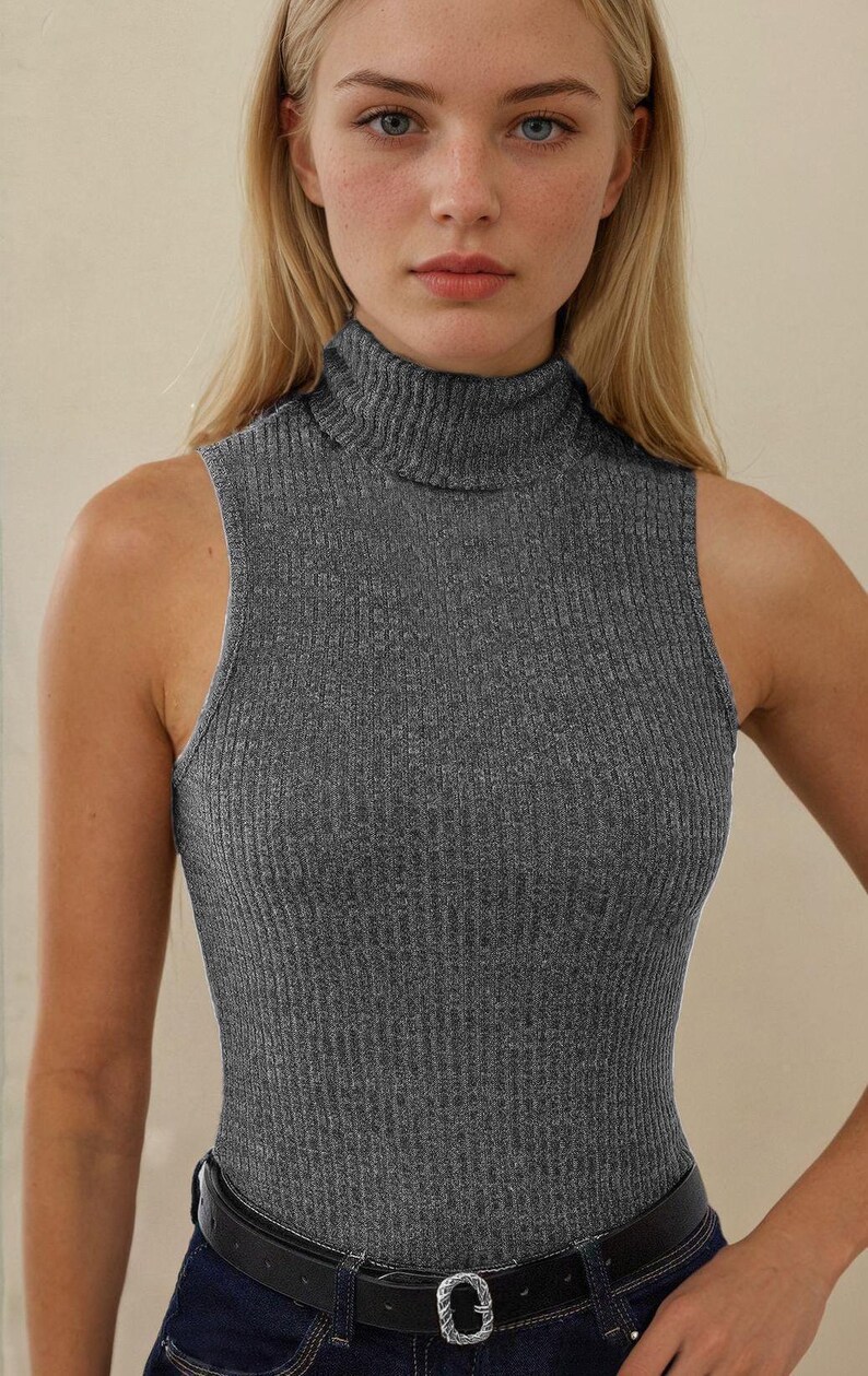 Tank Top Sewing Pattern | Mock Neck Top Pattern | Women Sewing Pattern Top | Turtleneck Top Pattern | Women Patterns | Fitted Top Pattern image 3