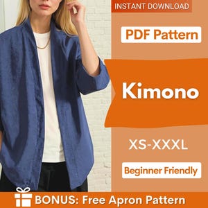 女性用着物の縫製パターン、女性用ショート着物のパターン、着物のパターン、女性用縫製パターン、女性用シャツのパターン、ローブのパターン