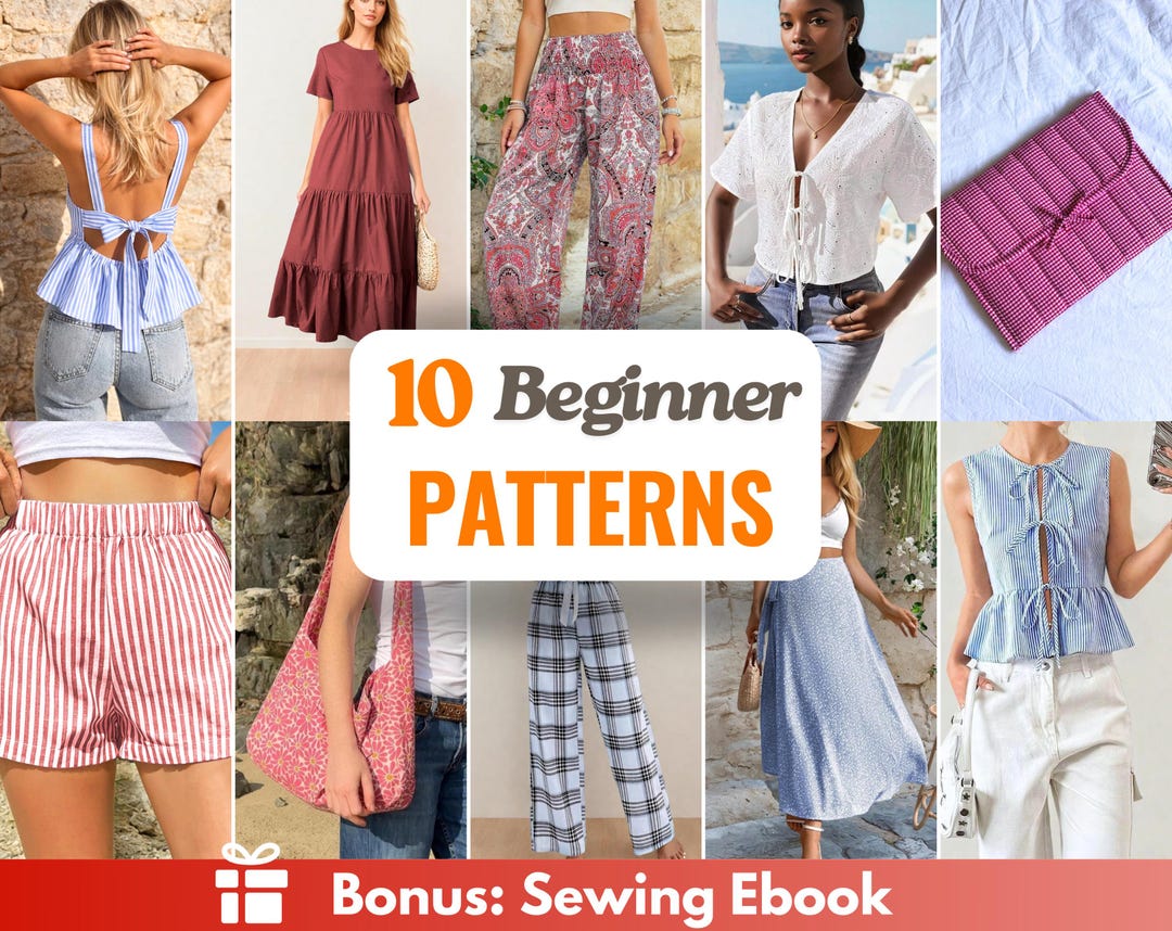 Beginner Sewing Patterns Bundle +10 | Easy Sewing Patterns | Women ...