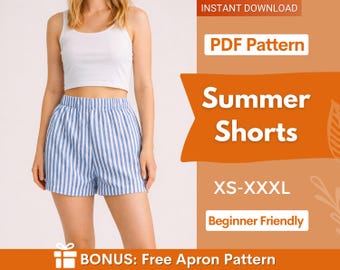Łatwy wzór do szycia szortów letnich dla kobiet | Szorty damskie | Szorty dla początkujących | Szorty z gumką w pasie | Szorty z wysokim stanem i szerokimi nogawkami