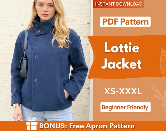 Lined Jacket Sewing Pattern, Button Up Jacket Pattern, Women Jacket Sewing Pattern, Coat Patttern, Jacket for Women Pattern