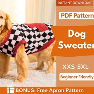 Dog Sweater Pattern, Dog Pattern, Dog Sewing Pattern, Dog Vest, Pattern for dog, Dog Jacket Pattern, Dog Top Pattern, Dog Sweatshirt