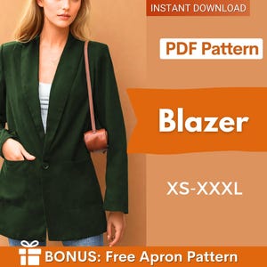 Blazer Sewing Pattern | Jacket Sewing Pattern | Coat Sewing Pattern Women PDF |  Coat Pattern |  Women Sewing Pattern |  Sewing Pattern PDF