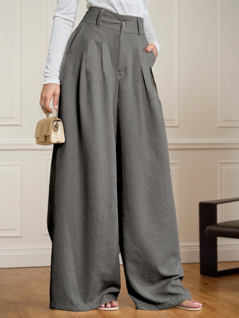 Wide Leg Palazzo Pants Sewing Pattern | Women Pants Pattern | Trousers Pattern | Women Sewing Patterns | Palazzo Pants Pattern High Waist image 2