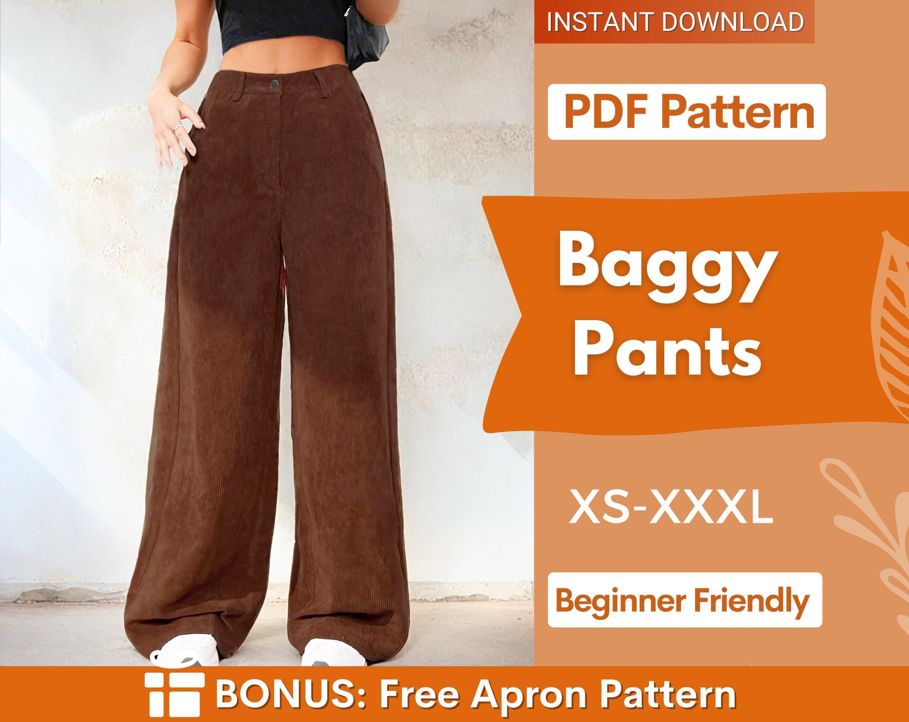 Baggy Pants Pattern | Wide Leg Pants Sewing Pattern | Pants