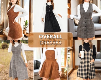 Overall Dresses Patterns Bundle | Women Sewing Patterns | Pinafore Dress Pattern | Women Dress Patterns | Jumper Pattern