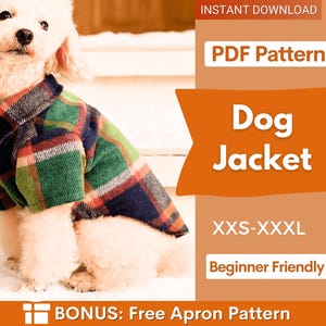 Dog Jacket Sewing Pattern, Dog Pattern, Dog Sewing Pattern, Dog Shirt Sewing Pattern, Pattern for dog, Dog Tank Top Pattern,