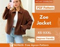 Jacket Sewing Pattern for Women, Zip Up Jacket Pattern, Women Jacket Sewing Pattern, Crop Jacket, Short Jacket, Women Pattern Zipper Jacket product logo