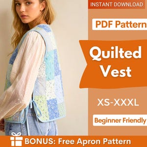 Quilted Vest Sewing Pattern | Side Tie Vest Pattern | Tie Top sewing pattern | Women Sewing Patterns | Quilted Vest | Tie Vest Pattern