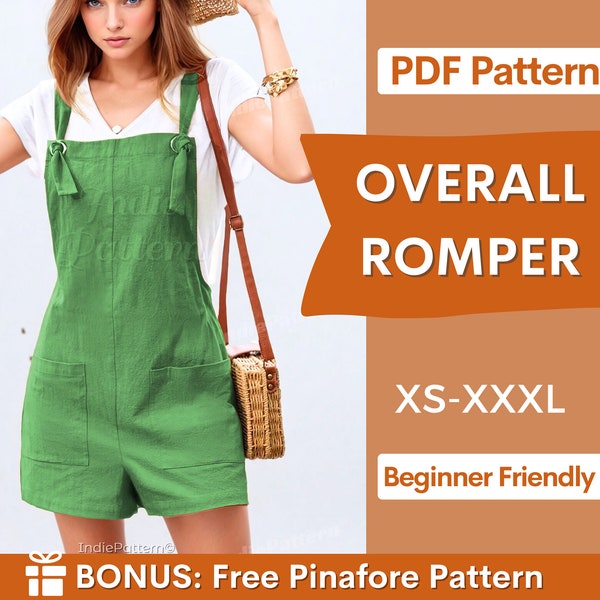 Patrón Romper General para Mujer, XS-XXXL, Patrón Mono Mujer, Patrón Mono, Patrón Vestido Verano, Playsuit, Patrón Dungaree PDF