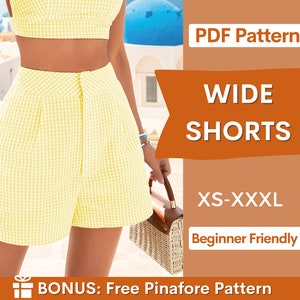 Shorts Sewing Pattern | XS- XXXL | Women Shorts Pattern | High Waist Shorts | Wide Leg Shorts Pattern | Sewing Project