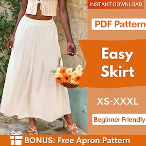 Easy Skirt with Pockets Sewing Pattern | Maxi Skirt Pattern | Women Skirt Pattern | Sewing Patterns | Women Sewing Pattern, Skirt Pockets