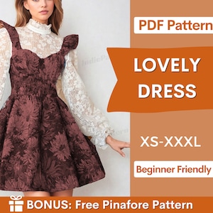 Women Sewing Pattern | XS-XXXL | Sewing Patterns | Women Patterns | Dress Pattern | Womens Dress Pattern | Vintage Dress Pattern