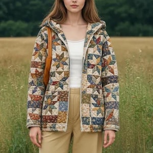 Jacket with Hoodie Sewing Pattern for Women | Coat Pattern | Sewing Patterns | Quilted Jacket Pattern | Hooded Jacket Coat | Beginner Jacket image 3