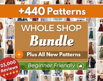 Whole Shop Bundle 440+ Sewing Patterns | Sewing Patterns | Women Patterns | Men Patterns | Beginner Sewing Patterns Dress Corset Pants Top