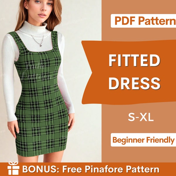 Bodycon Dress Pattern | Dress Sewing Pattern | Beginner Pattern | Women Pattern | Sewing Patterns for Women | Fitted Dress Pattern