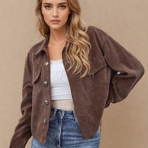 Crop Jacket Pattern for Women, XS-XXXL, Women Jacket Sewing Pattern, Women's Shirt Jacket, Shacket sewing pattern, Women Jacket Pattern PDF image 3