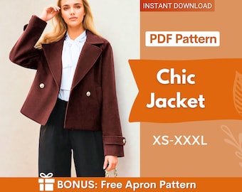 Jacket Sewing Pattern | Women Pattern | Coat Pattern | Winter Jacket Coat Sewing Pattern for Women | Blazer Pattern | Short Jacket Coat