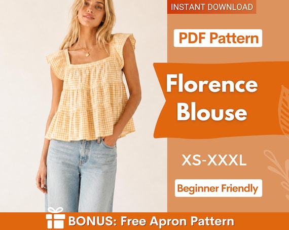 Summer Blouse Sewing Pattern | Top Pattern | Women Sewing Pattern | Easy Blouse Pattern | Beginner Sewing Pattern Blouse | Sewing Patterns