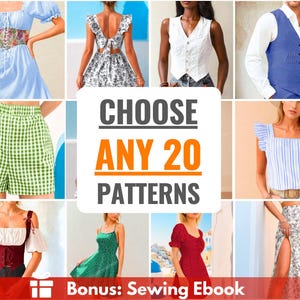 Sewing Patterns Bundle | Sewing Patterns |  Women Sewing Patterns | Men Patterns | Beginner Sewing Patterns | Dress Pattern | Skirt Pattern