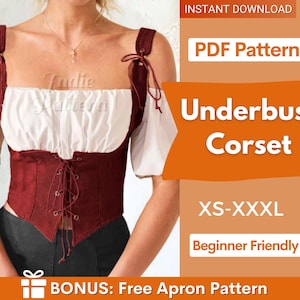 Unterbrust Korsett Schnittmuster | Top Muster | Schnittmuster | Frauen Schnittmuster | Korsett Gürtel |  Korsett Schnittmuster | Unterbrust-Korsett