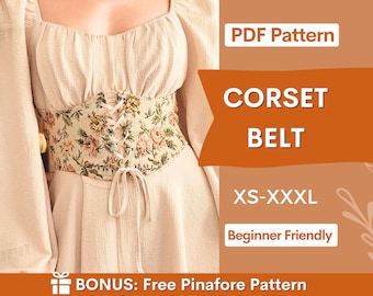 Patron de Couture Femme en Français | Patron de ceinture de corset | XS-XXXL | Patron de corset PDF | Patron couture | Patron pour femmes