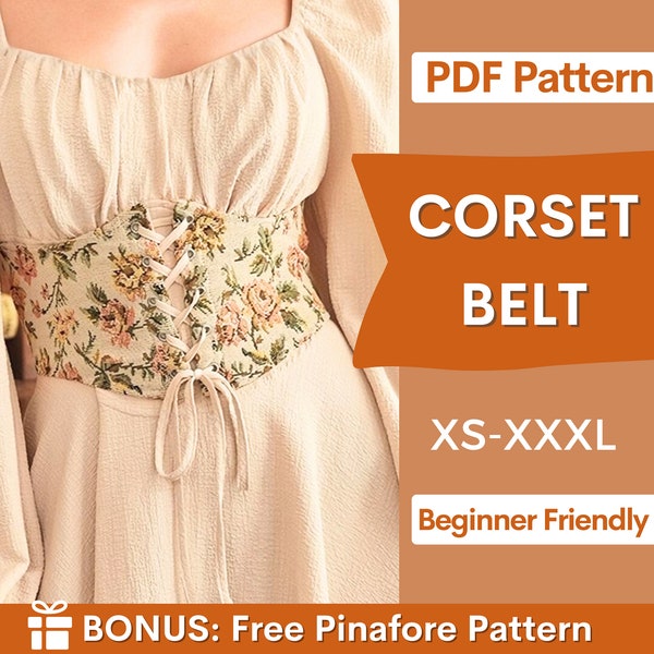 Patron de Couture Femme en Français | Patron de ceinture de corset | XS-XXXL | Patron de corset PDF | Patron couture | Patron pour femmes