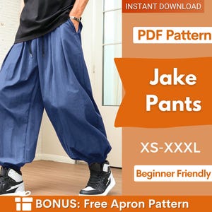 メンズバギーパンツの縫製パターン | メンズジョガーパンツの縫製パターン | メンズスウェットパンツの縫製パターン | メンズハーレムパンツの縫製パターン