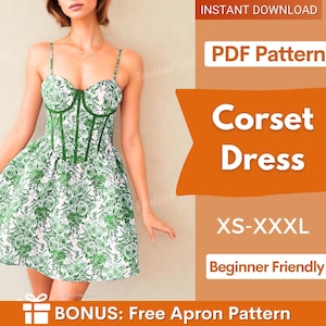 Corset Dress Pattern | Bustier Dress Pattern | Women Pattern | Dress Sewing Pattern for Women | Renaissance Dress | Sewing Pattern